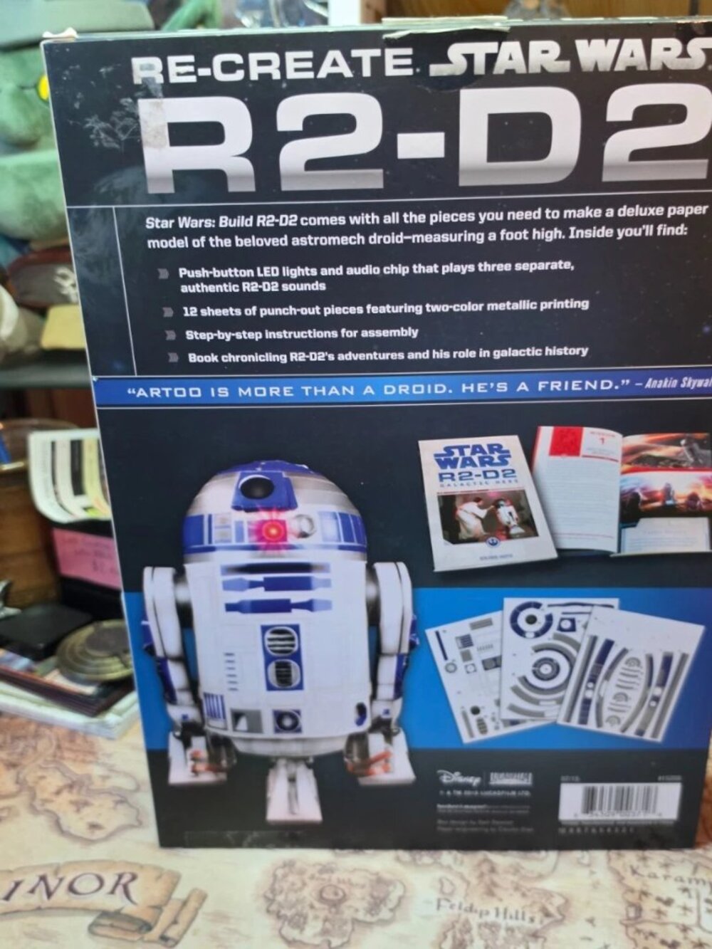 Star Wars Build R2-D2 Paper Craft Model Kit Authentic Sound Module LED Lite 12" - Picture 2 of 2